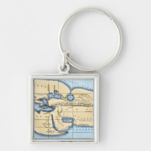 WORLD MAP: ERATOSTHENES KEY RING