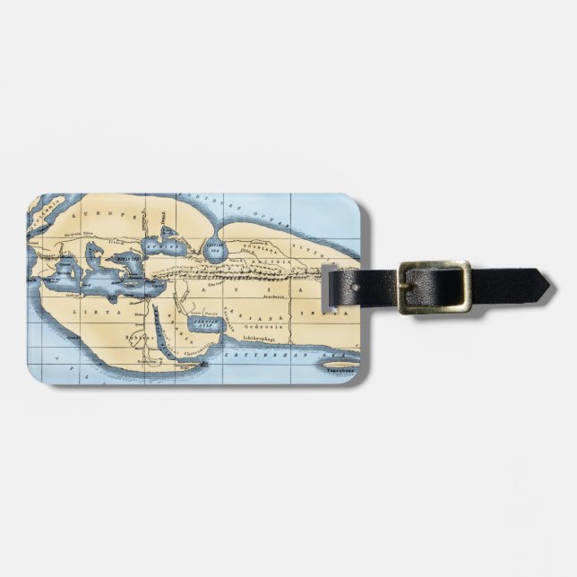 WORLD MAP: ERATOSTHENES LUGGAGE TAG (Front Horizontal)