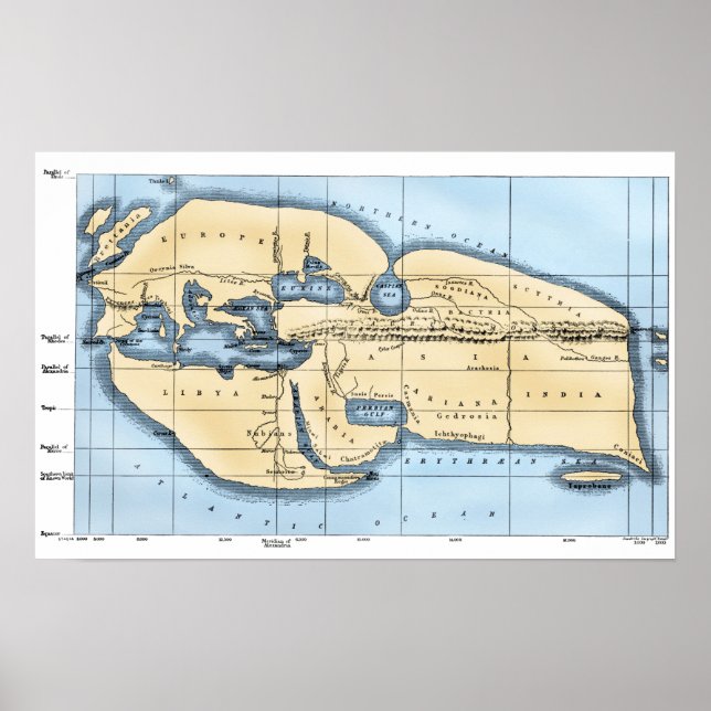 WORLD MAP: ERATOSTHENES POSTER (Front)