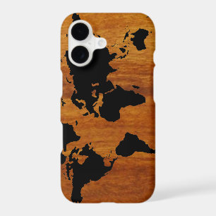 world map faux wood