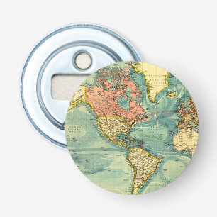 World Map Featuring United States Bottle Opener
