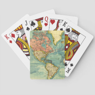 World Map Featuring United States Playing Cards
