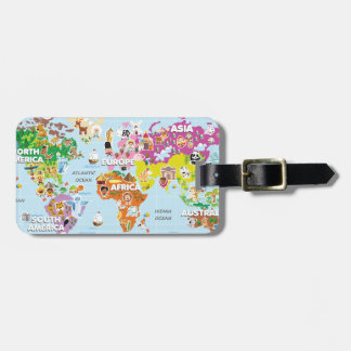 World Map For Kids - Cute and Fun Luggage Tag