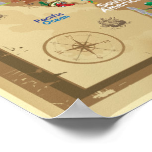 World Map For Kids - Earthy Poster