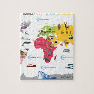 World Map For Kids - White and Bright Jigsaw Puzzle