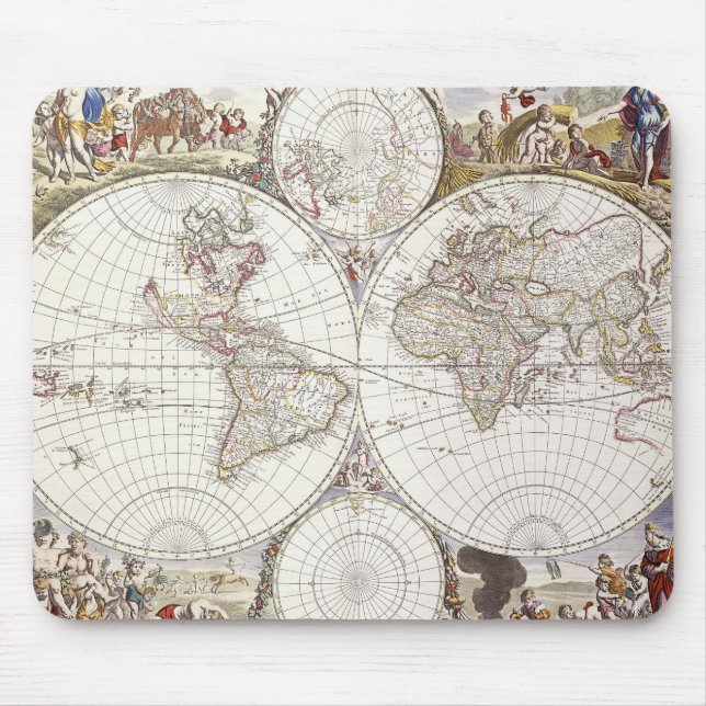 World Map from Atlas Maior Mouse Mat (Front)