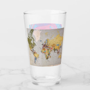 world map glass