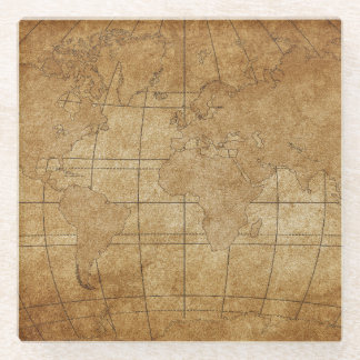 World Map: Global Exploration Guide Glass Coaster
