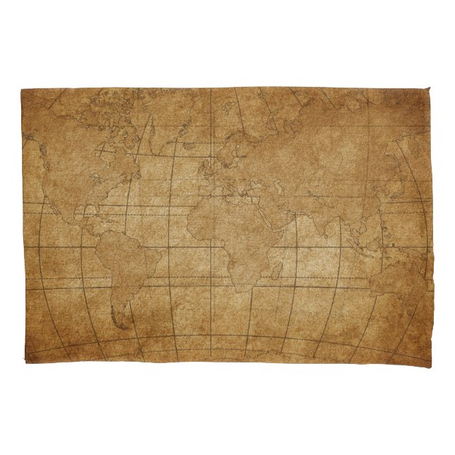World Map: Global Exploration Guide Pillowcase (Front)