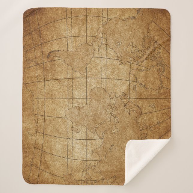 World Map: Global Exploration Guide Sherpa Blanket (Front)
