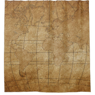 World Map: Global Exploration Guide Shower Curtain
