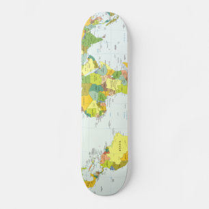 World Map Globe Atlas Countries Skateboard