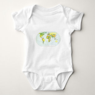 World Map Globe Country Atlas Baby Bodysuit