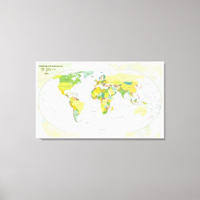 World Map Globe Country Atlas Canvas Print (Front)