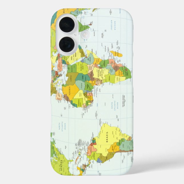 World Map Globe Country Atlas Case-Mate iPhone Case (Back)
