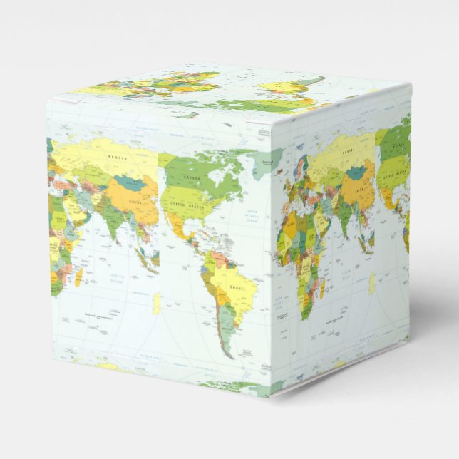 World Map Globe Country Atlas Favour Box (Front Side)