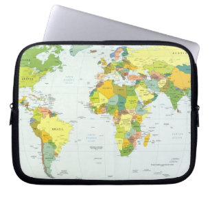 world+map+globe+country+atlas laptop sleeve
