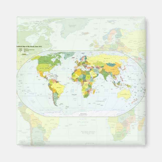 World Map Globe Country Atlas Magnet (Front)