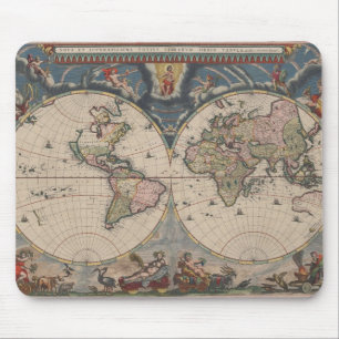 World Map Globe Travel Antique Mouse Mat