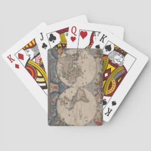 World Map Globe Travel Antique Playing Cards