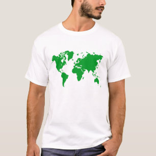 World Map - Grass Green T-Shirt