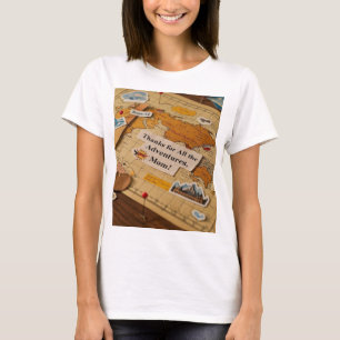 World map heart pins and landmarks T-Shirt