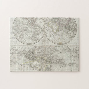 World Map in Two Hemispheres Jigsaw Puzzle