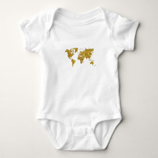 World map in watercolor baby bodysuit