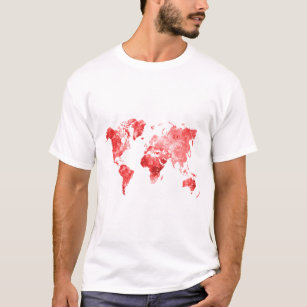 World map in watercolor Red T-Shirt