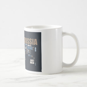 World Map in Words Coffee Mug