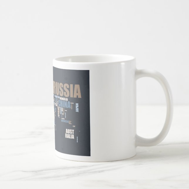 World Map in Words Coffee Mug (Right)