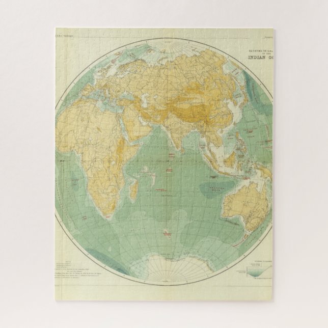 World Map Indian Ocean, Europe, Asia, Africa Jigsaw Puzzle (Vertical)