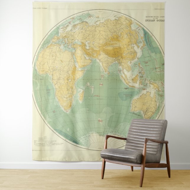 World Map Indian Ocean, Europe, Asia, Africa Tapestry (In Situ)