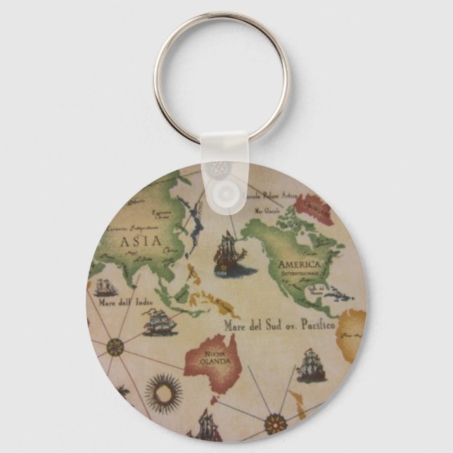 World Map Key Ring (Front)