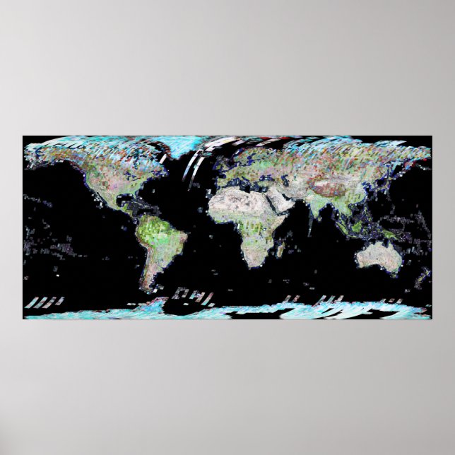 World Map Landsat Mosaic 2002 Poster (Front)
