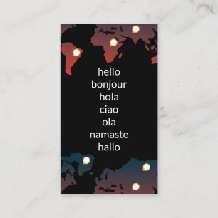 World Map   Location Markers Business Card