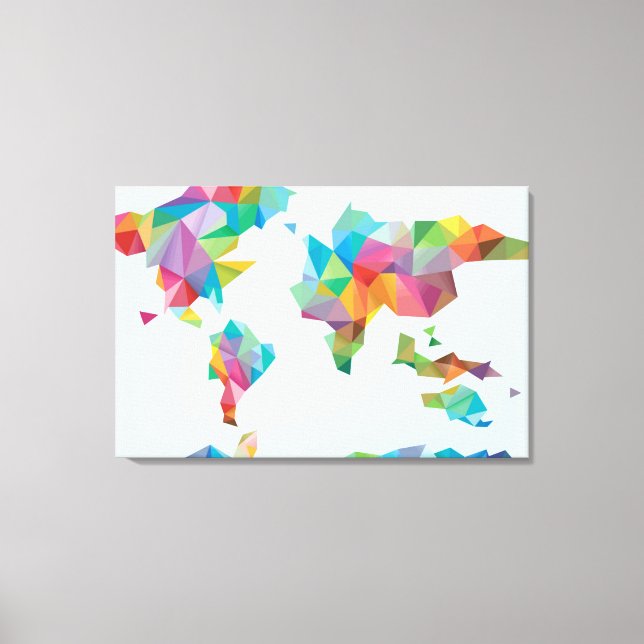 World Map Made of Geometric Shapes Canvas Print (Front)