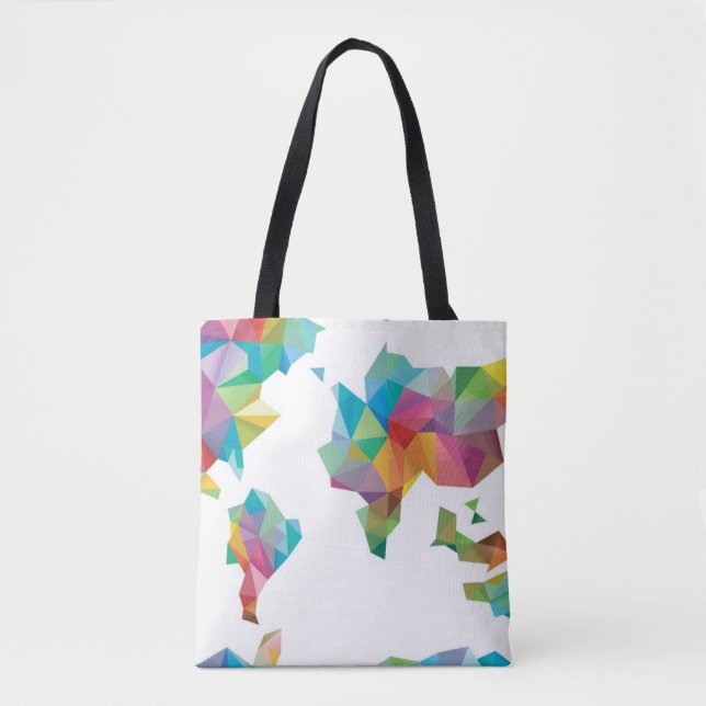 World Map Made of Geometric Shapes Tote Bag (Front)