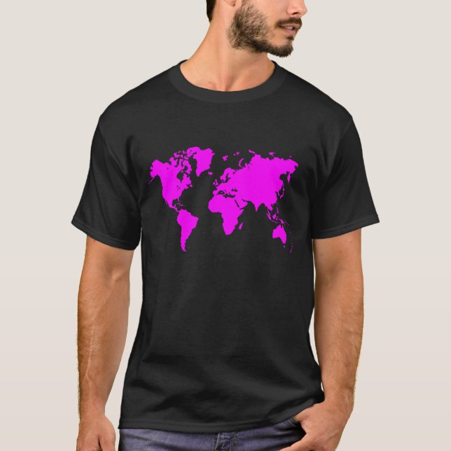 World Map - Magenta T-Shirt (Front)