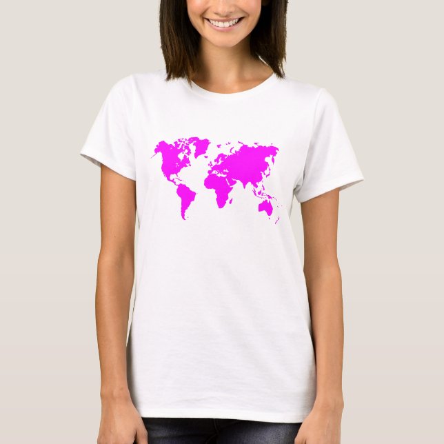World Map - Magenta T-Shirt (Front)