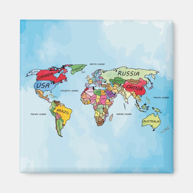 World Map Magnet (Front)