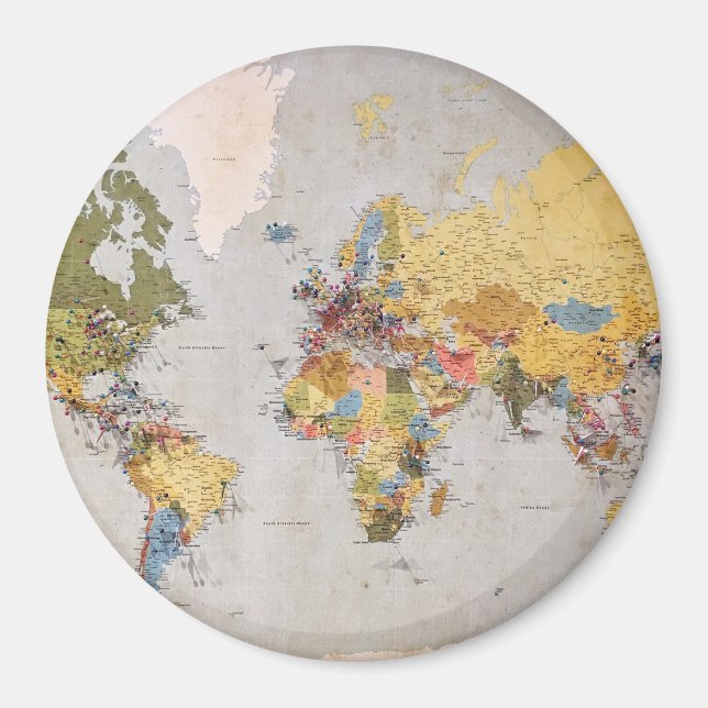 world map magnet (Front)
