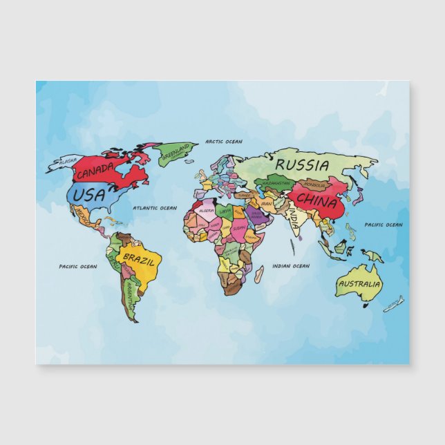 World Map Magnetic Card (Front)