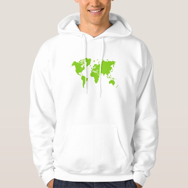 World Map - Martian Green Hoodie (Front)