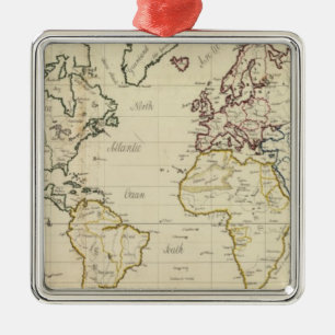 World map metal tree decoration