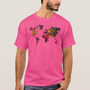 World Map Mountains Worldmap Map T-Shirt
