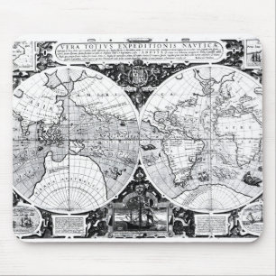 World map mouse mat