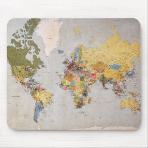 world map mouse mat