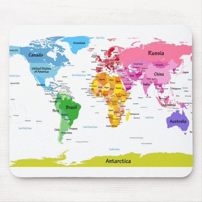 World Map Mouse Mat (Front)