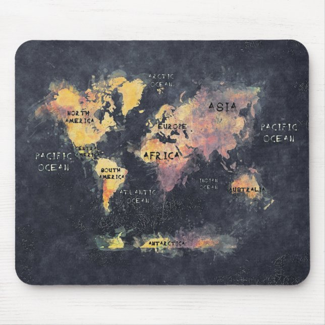 world map mousepad (Front)